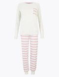 Striped Cuffed Hem Pyjama Set