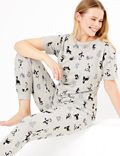 Yoga Cat Print Short Sleeve Pyjama Set