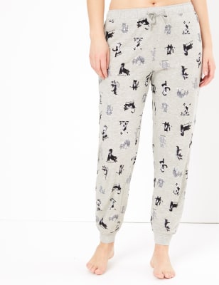 P.J. Salvage Womens Pups Pajama Lounge Pants, Off-White, NWT