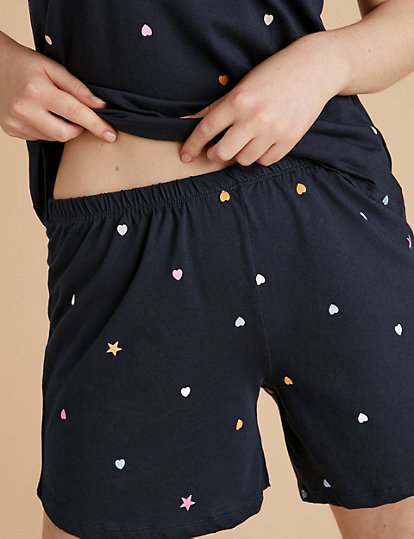 Pure Cotton Star Print Camisole Short Set