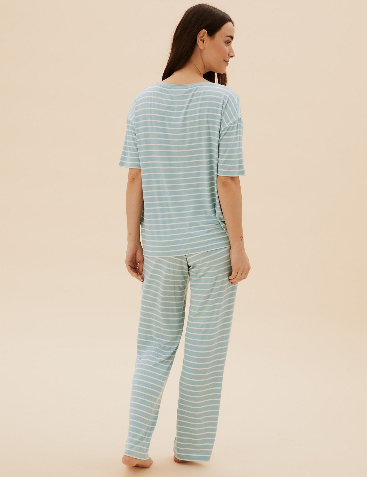Slogan and Stripe Pyjama Set