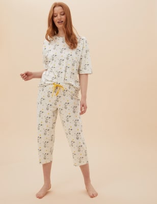 Snoopy Cotton Print Cropped Pyjama Set