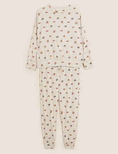 Cotton Rich Cat & Dog Print Pyjama Set