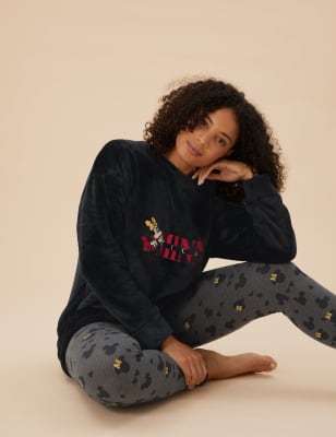 

Womens M&S Collection Mickey Mouse™ Fleece Pyjama Set - Black Mix, Black Mix