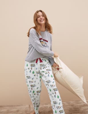 

Womens M&S Collection Schlafanzugset mit hohem Baumwollanteil und Snoopy™-Motiv - Grey Mix, Grey Mix