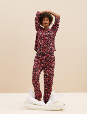 

Boutique Conjunto de pijama con estampado de corazones y antifazWomens - Black Mix, Black Mix