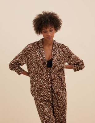 Leopard Print Pyjama Set with Eye Mask