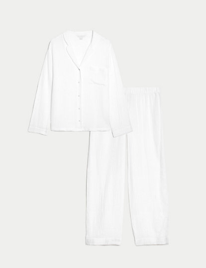 Pure Cotton Revere Collar Pyjama Set
