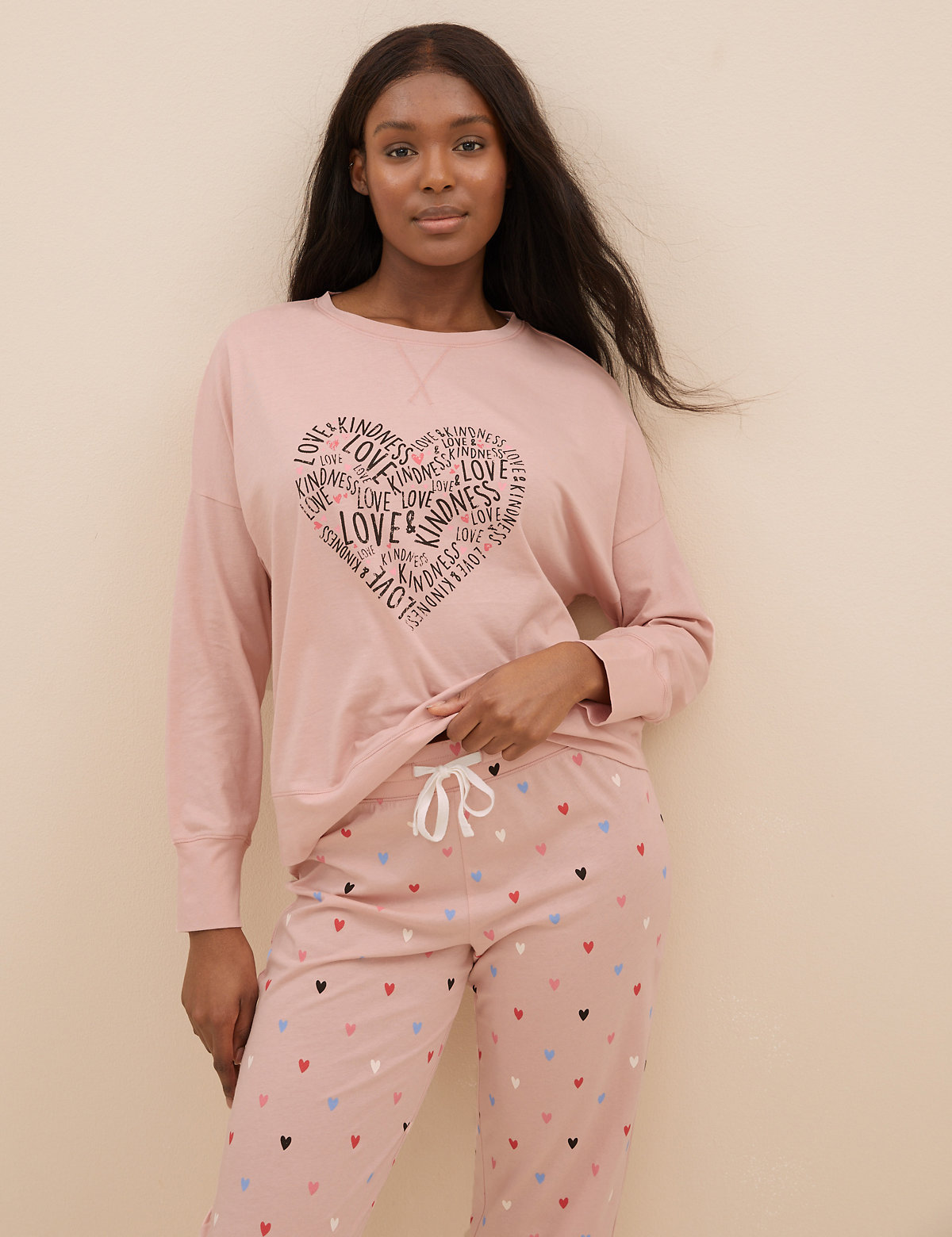 Pure Cotton Love Heart Pyjama Set