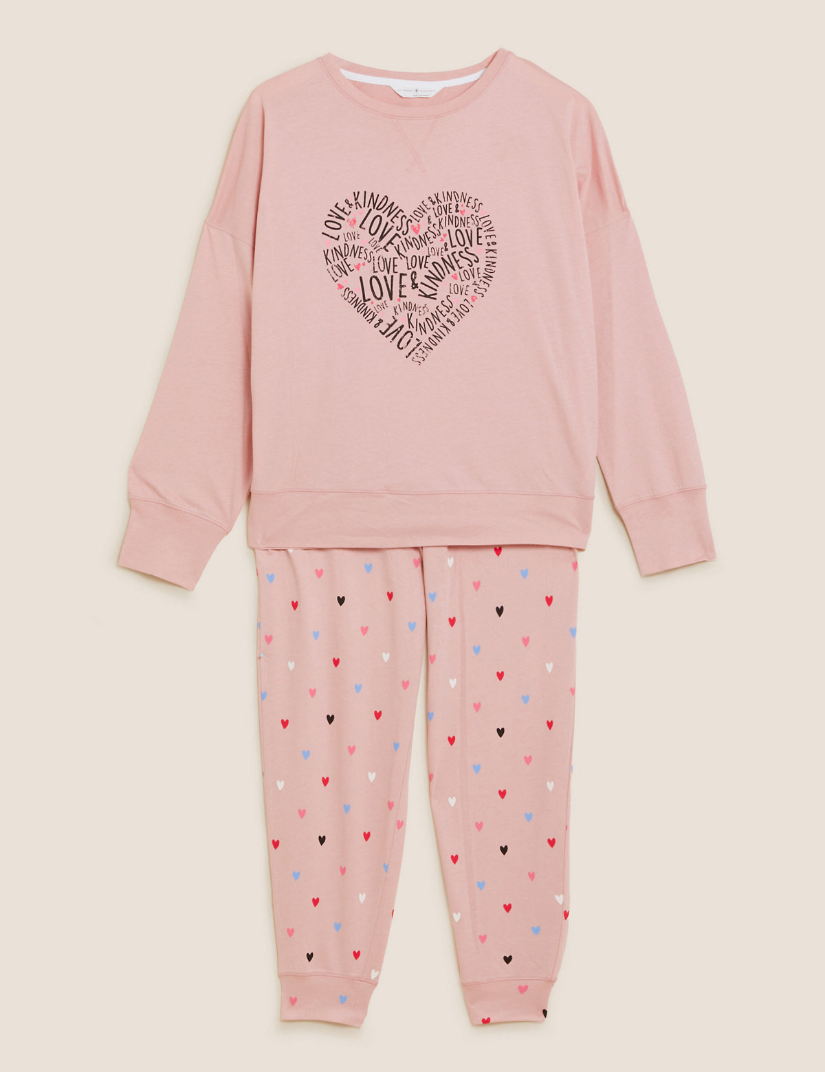 Pure Cotton Love Heart Pyjama Set