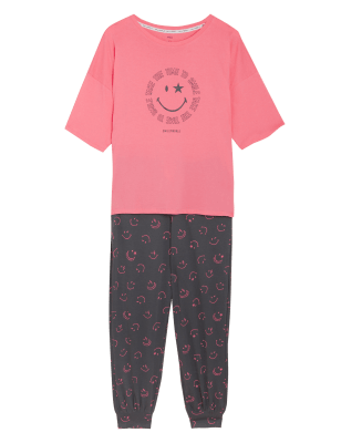 

Womens M&S Collection SmileyWorld® Cotton Pyjama Set - Candy, Candy