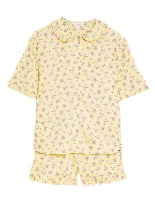 

Womens M&S Collection Woven Revere Short Pyjama Set - Yellow Mix, Yellow Mix