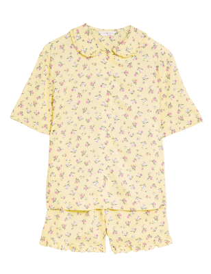 

Womens M&S Collection Woven Revere Short Pyjama Set - Yellow Mix, Yellow Mix