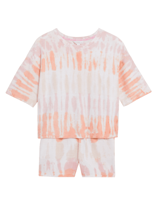 

Womens M&S Collection Flexifit™ Cotton Blend Tie Dye Lounge Set - Peach Mix, Peach Mix