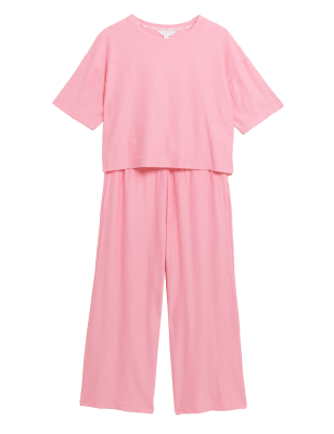 

Womens M&S Collection Flexifit™ Lounge Crop Leg Pyjama Set - Neon Pink, Neon Pink