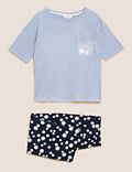 Cotton Mix Crew Neck T-Shirt & Pyjama Set