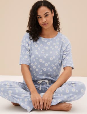 Cotton Mix Crew Neck T-Shirt & Pyjama Set