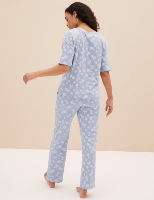 Cotton Mix Crew Neck TShirt & Pyjama Set