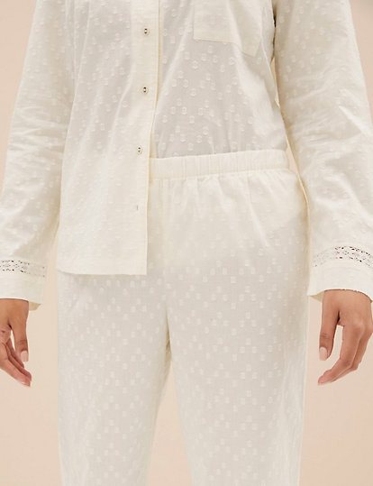 Pure Cotton Lace Trim Pyjama Set