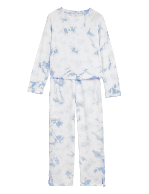 Womens M&S Collection Pure Cotton Cool Comfort™ Lounge Set - Blue Mix