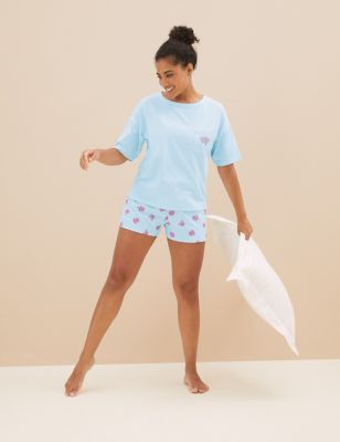 

Womens M&S Collection Supersoft Percy Pig™ Short Pyjama Set - Aqua Mix, Aqua Mix