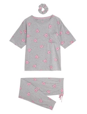 

Womens Percy Pig™ Cotton Rich Percy Pig™ Pyjama Set - Grey Mix, Grey Mix