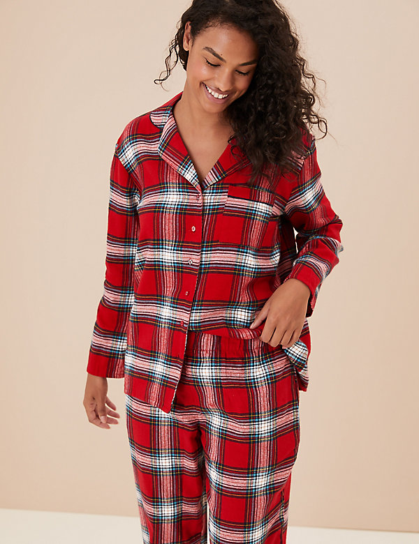 Women's Checked Family Christmas Pyjama Set - LV