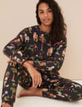 Women's Animal Print Family Christmas Pyjama Set