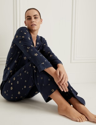 Printed best sale satin pyjamas