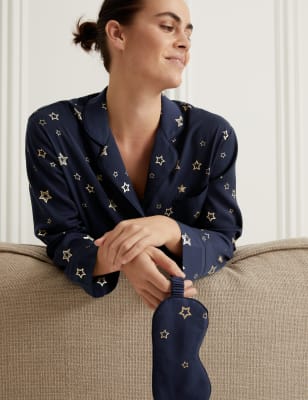 M&s ladies satin pyjamas hot sale