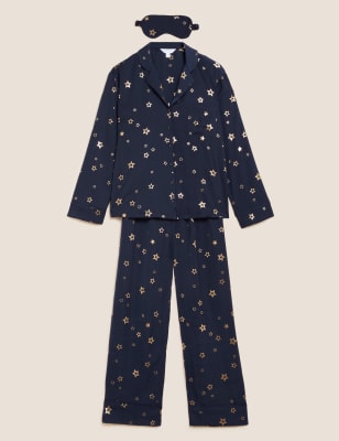 Satin pjs m&s hot sale