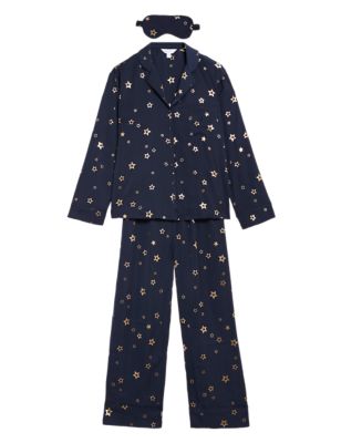 

Womens Boutique Dream Satin™ Star Print Pyjama Setn - Navy Mix, Navy Mix