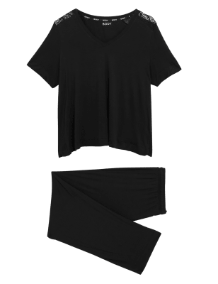 

BODY Pijama Body Soft™ con adorno de encajeWomens - Black, Black
