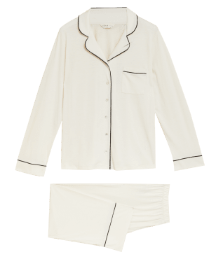 

Womens M&S Collection Cotton Modal Cool Comfort™ Revere Pyjama Set - Ivory, Ivory