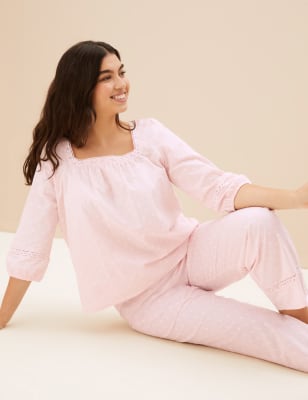 Ladies pure cotton discount pyjamas