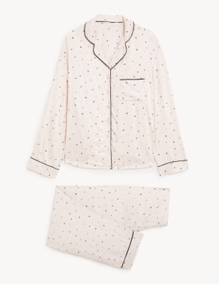 Star Print Revere Collar Pyjama Set