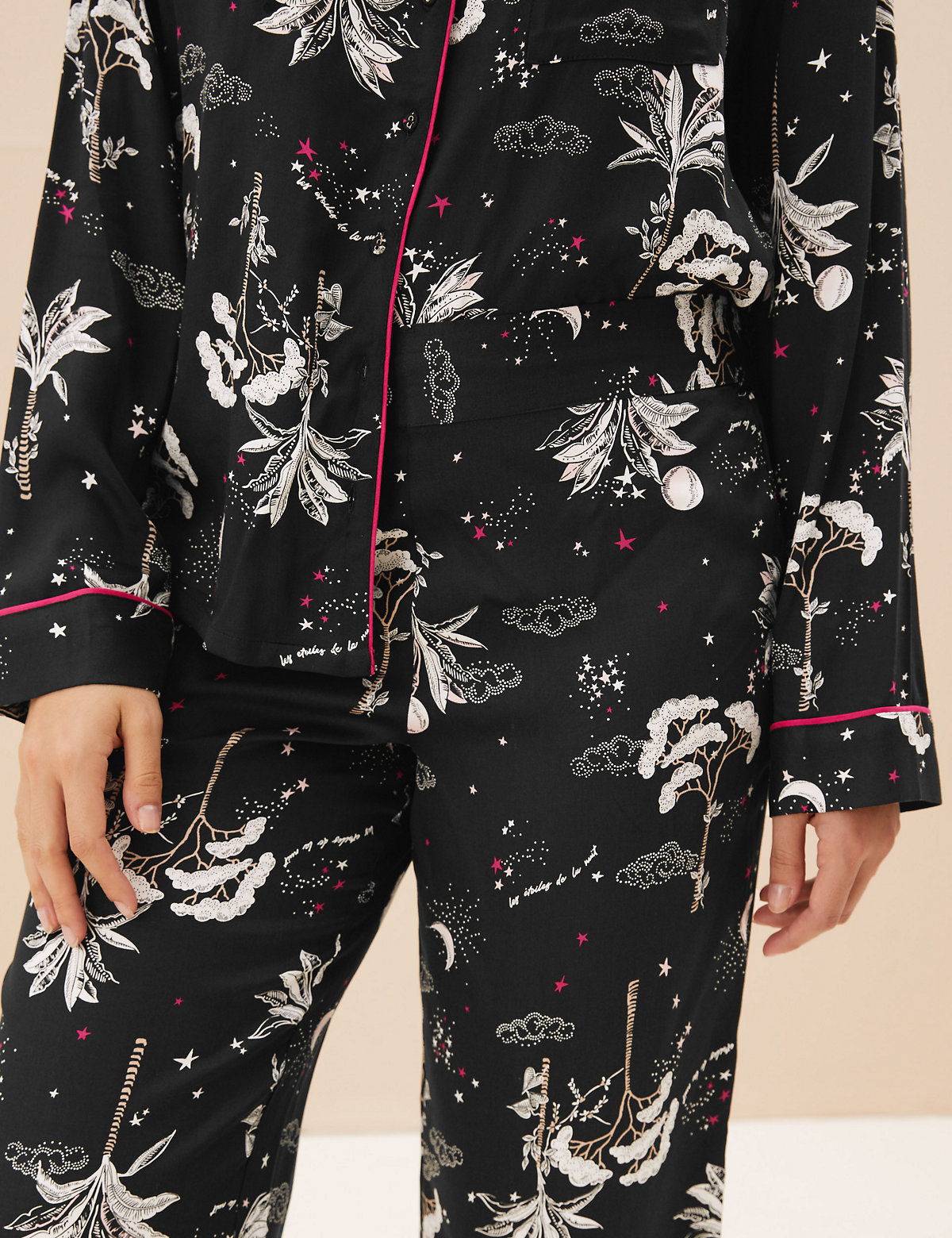 Floral Print Revere Collar Pyjama Set