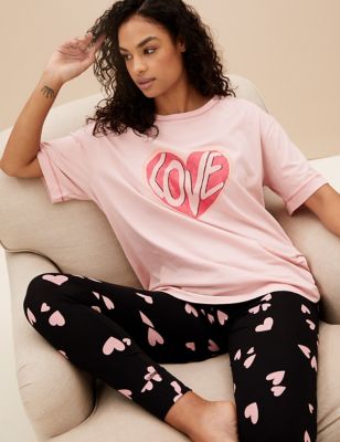 Pyjama Love Slogan Set Cotton Rich
