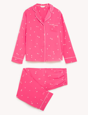 M&s black satin discount pyjamas