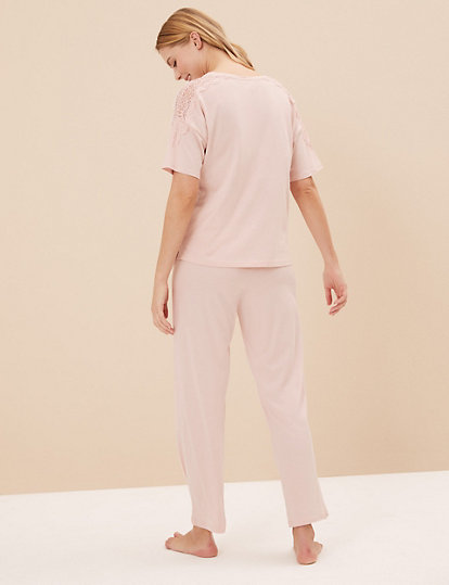 Cotton Modal Lace Pyjama Set