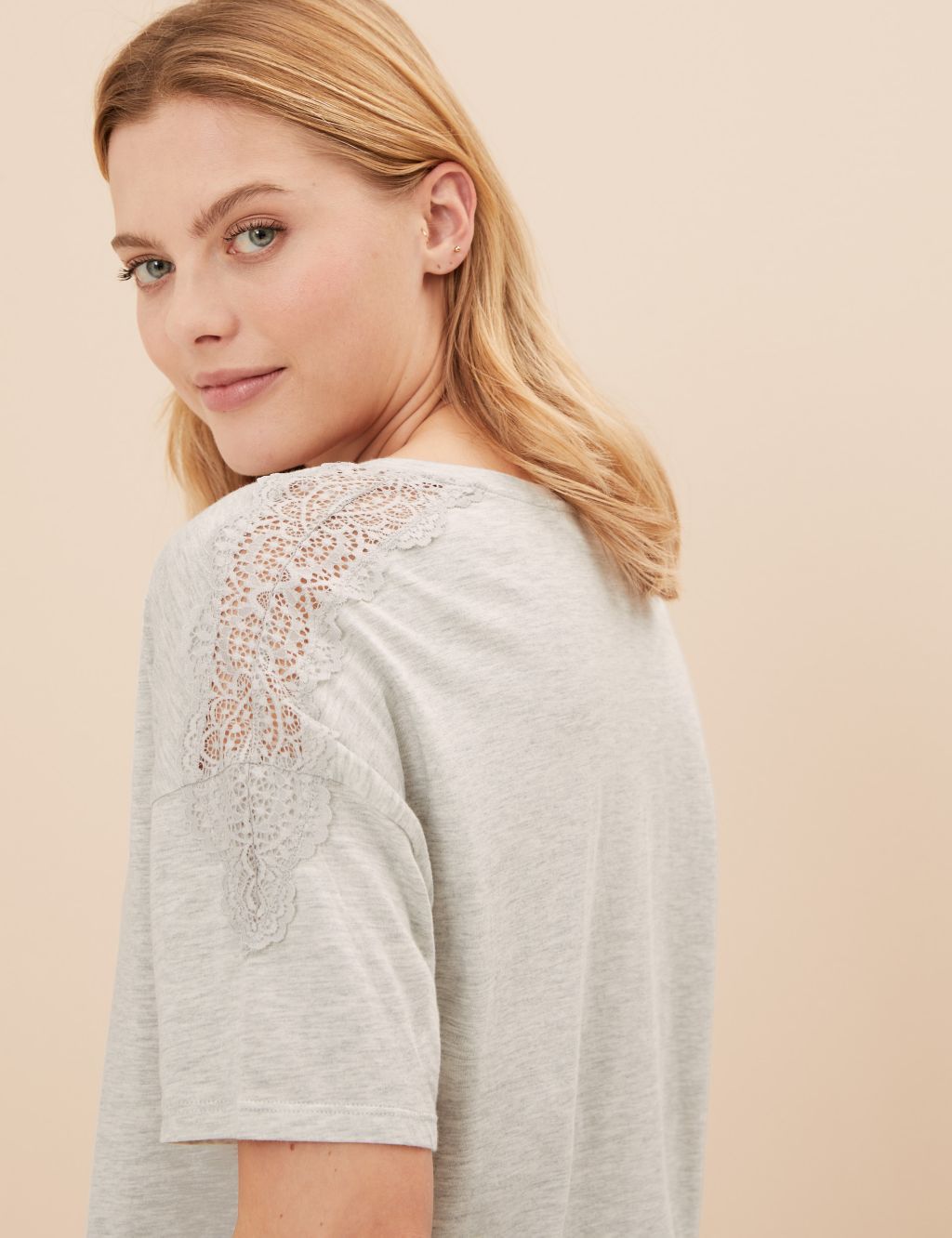 Cool Comfort™ Cotton Modal Lace Pyjama Set image 1