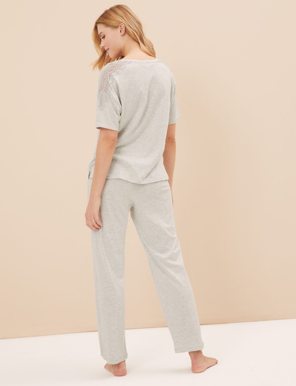 Cool Comfort™ Cotton Modal Lace Pyjama Set image 5