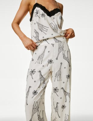 Dream Satin Giraffe Print Pyjama Set