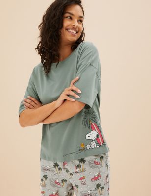 

Womens M&S Collection Cotton Rich Snoopy™ Pyjama Set - Dusty Green, Dusty Green