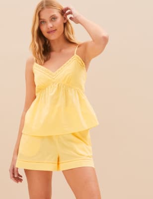 

Womens M&S Collection Pure Cotton Shortie Set - Banana, Banana