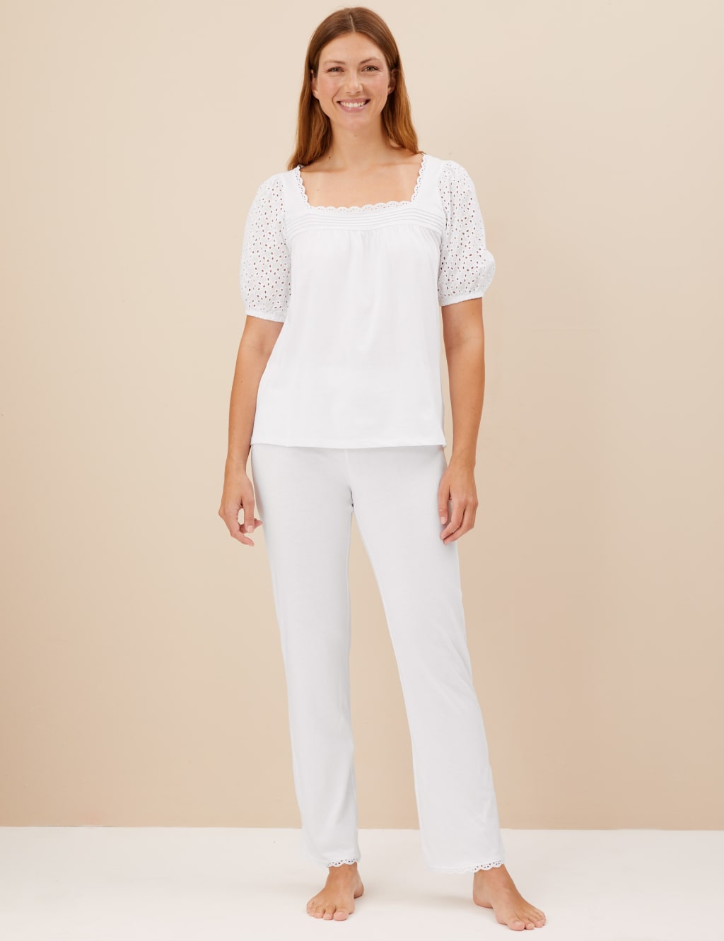 Pure Cotton Broderie Pyjama Set image 1