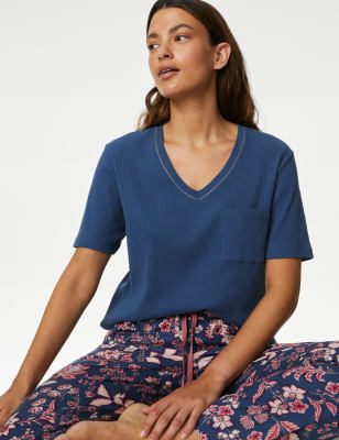 

M&S Collection Conjunto de pijama floral de algodónWomens - Dark Blue, Dark Blue