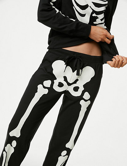 Women's Pure Cotton Skeleton Pyjama Set