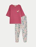 Cotton Rich Fox Print Cuffed Hem Pyjama Set