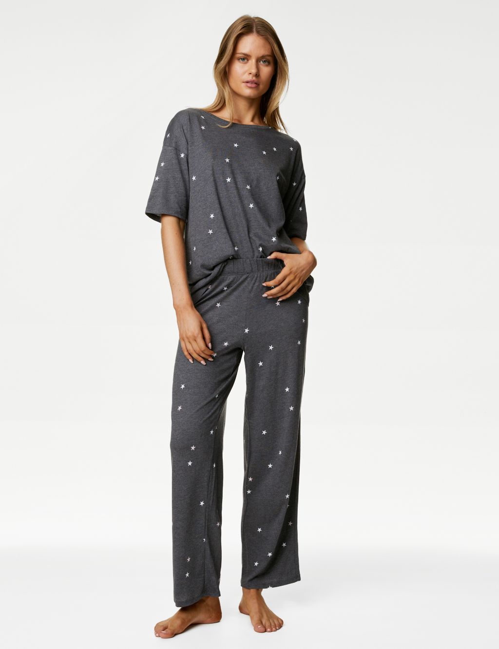 Cotton Modal Star Print Pyjama Set image 1